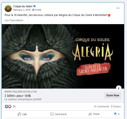 Cirque de Soleil offer ad