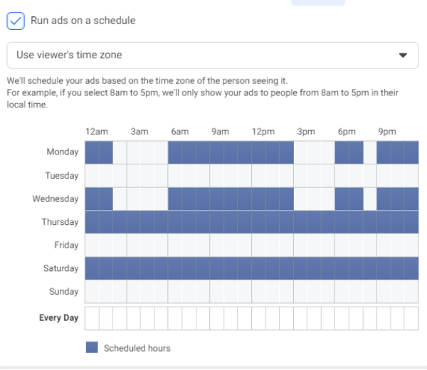 Run ads on schedule Run ads on schedule